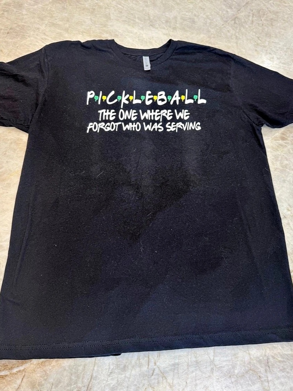 Pickleball Graphic Tee Black Large
